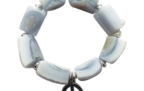 Peace Blue Chalcedony Handmade Bracelet