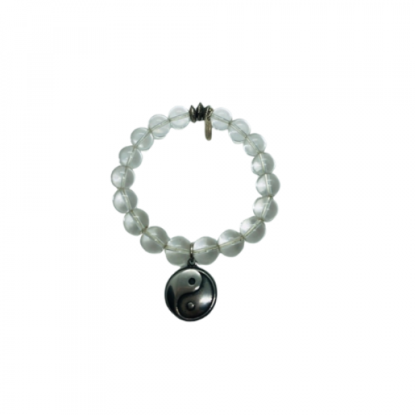 Togetherness Yin Yang Crystal Quartz Point Handmade Bracelet