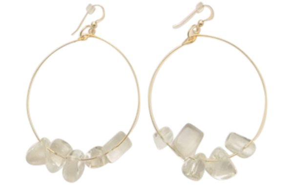 Gold Togetherness Crystal Quartz Handmade Earrings