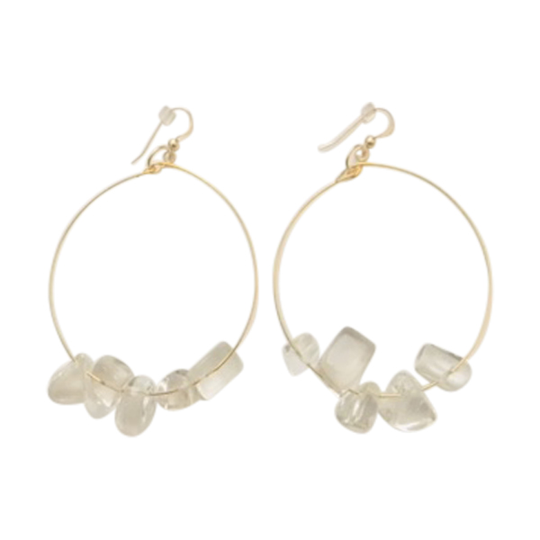 Gold Togetherness Crystal Quartz Handmade Earrings