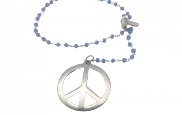 Peace Blue Chalcedony Tiny Bead Handmade Bracelet
