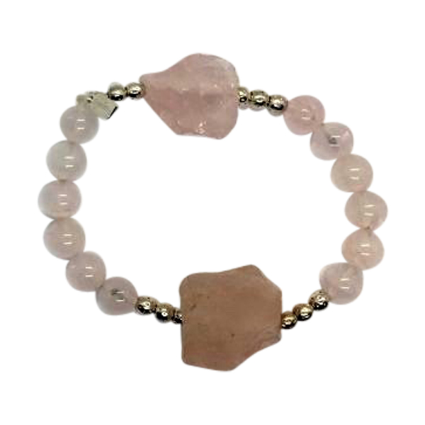Double Love Rose Quartz Handmade Bracelet